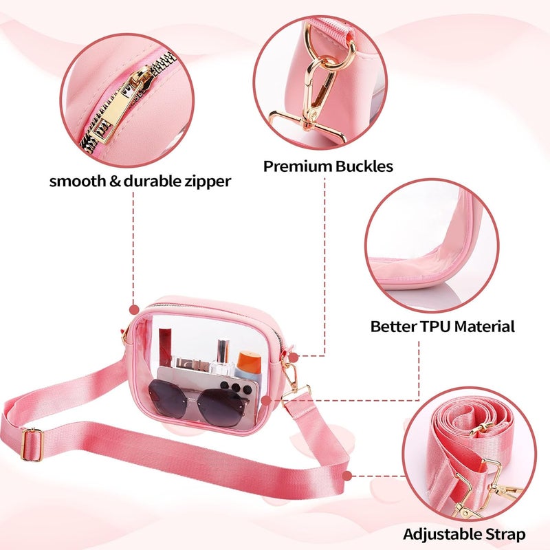 yuanming Clear Bag Stadium Approved, Clear Crossbody Purse Bag, Clear Stadium Bags for Women - Image 3